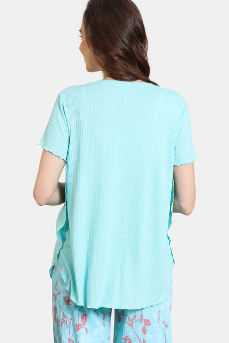 Zivame Maternity Venus Dreams Knit Poly Lifewear Top - Aruba Blue — image 3